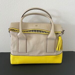 Kate Spade Southport Ave Carmen Satchel/Crossbody Bag Canary Yellow/Beige